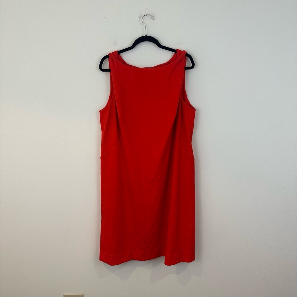 MM Lafleur Lydia Twist Shoulder Ponte Knit Dress Flame Red Size 3X